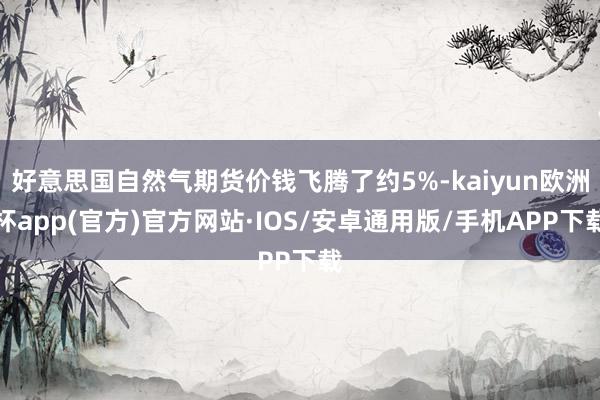 好意思国自然气期货价钱飞腾了约5%-kaiyun欧洲杯app(官方)官方网站·IOS/安卓通用版/手机APP下载