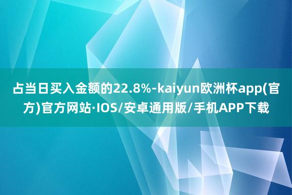 占当日买入金额的22.8%-kaiyun欧洲杯app(官方)官方网站·IOS/安卓通用版/手机APP下载