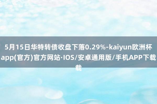 5月15日华特转债收盘下落0.29%-kaiyun欧洲杯app(官方)官方网站·IOS/安卓通用版/手机APP下载