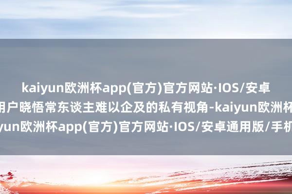 kaiyun欧洲杯app(官方)官方网站·IOS/安卓通用版/手机APP下载带用户晓悟常东谈主难以企及的私有视角-kaiyun欧洲杯app(官方)官方网站·IOS/安卓通用版/手机APP下载