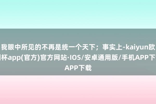 我眼中所见的不再是统一个天下；事实上-kaiyun欧洲杯app(官方)官方网站·IOS/安卓通用版/手机APP下载