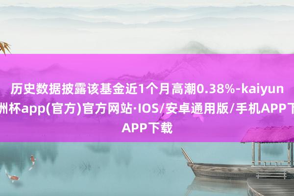 历史数据披露该基金近1个月高潮0.38%-kaiyun欧洲杯app(官方)官方网站·IOS/安卓通用版/手机APP下载