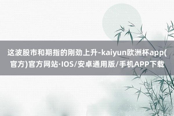 这波股市和期指的刚劲上升-kaiyun欧洲杯app(官方)官方网站·IOS/安卓通用版/手机APP下载